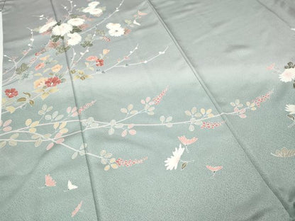 平和屋着物●訪問着　友禅　枝花文　暈し染め　正絹　逸品　CABG5425ut
