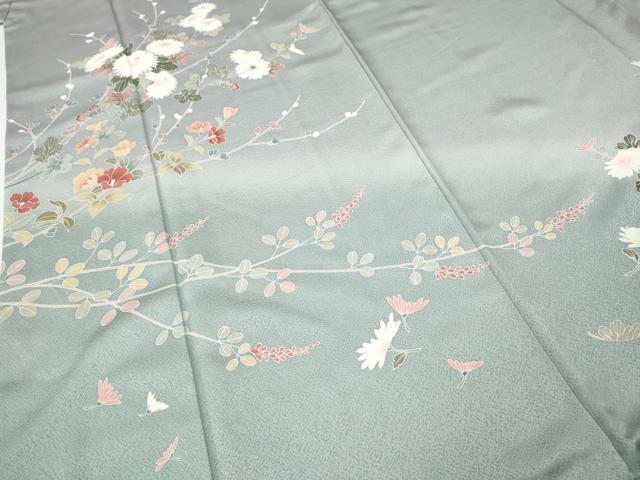 平和屋着物●訪問着　友禅　枝花文　暈し染め　正絹　逸品　CABG5425ut