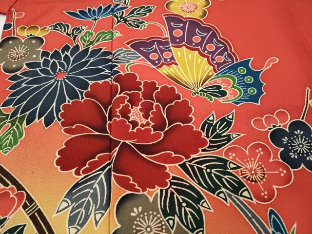 平和屋着物●豪華振袖　紅型　流水風景花文　暈し染め　正絹　逸品　CABG5428ut