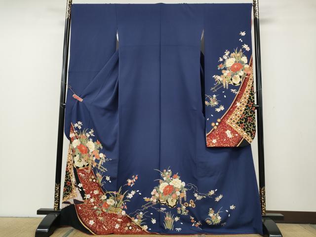 平和屋着物●豪華振袖　花車文　金彩　上代49万　正絹　逸品　CABG5430ut