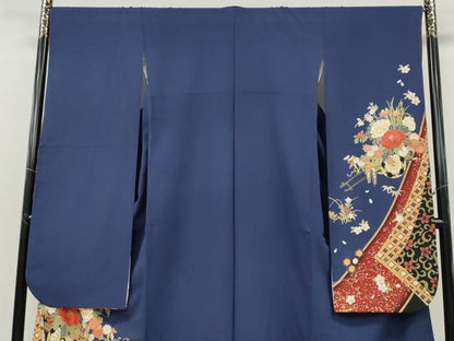 平和屋着物●豪華振袖　花車文　金彩　上代49万　正絹　逸品　CABG5430ut
