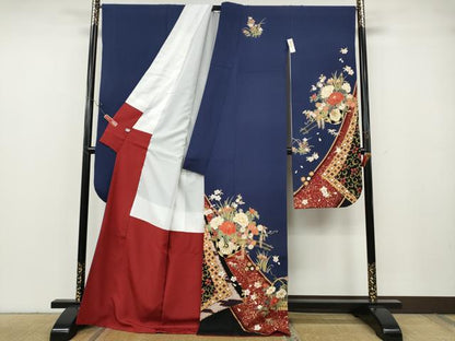 平和屋着物●豪華振袖　花車文　金彩　上代49万　正絹　逸品　CABG5430ut