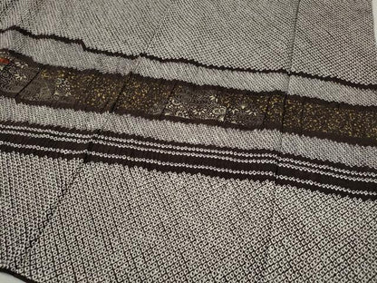 平和屋着物●訪問着　絞り　刺繍　扇面花文　金彩　正絹　逸品　CABG5433ut
