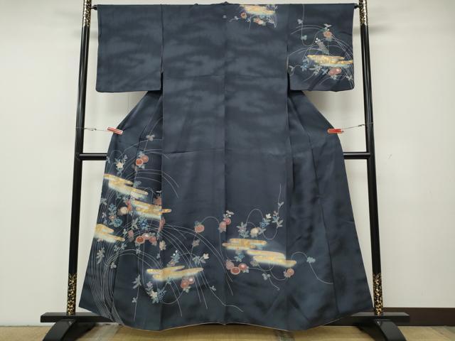 平和屋着物●訪問着　エ霞草花文　金彩　正絹　逸品　CABG5438ut