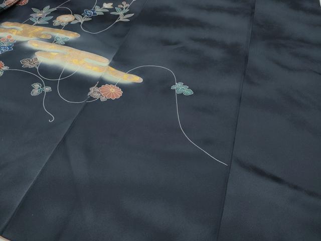 平和屋着物●訪問着　エ霞草花文　金彩　正絹　逸品　CABG5438ut