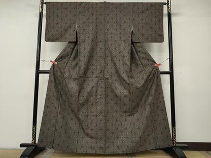 平和屋着物●本場大島紬　9マルキ　麻の葉文様　正絹　逸品　CABG5441ut