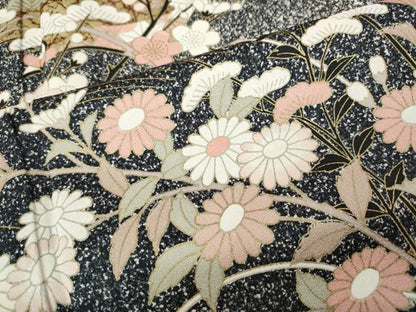 平和屋着物●訪問着　冊子草花文　たたき染め　金彩　正絹　逸品　CABG5442ut