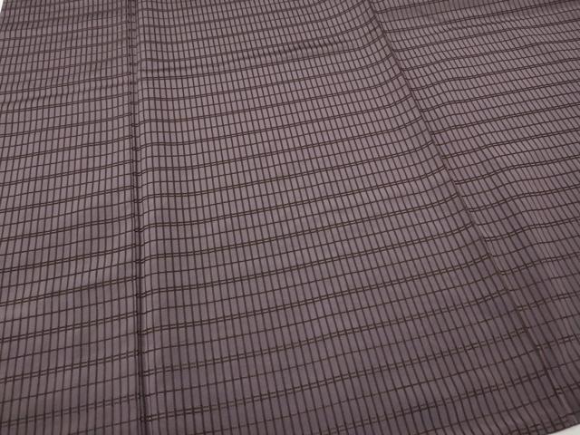平和屋着物●上質なお召　吉野間道　ロング丈　正絹　逸品　CABG5445ut