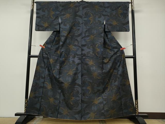 平和屋着物●本場大島紬　7マルキ　舞花文　正絹　逸品　CABG5447ut