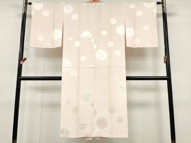 平和屋着物●長襦袢　袷　花丸文　半衿刺繍　正絹　逸品　未使用　CABG5449ut