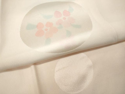 平和屋着物●長襦袢　袷　花丸文　半衿刺繍　正絹　逸品　未使用　CABG5449ut