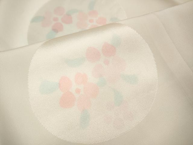 平和屋着物●長襦袢　袷　花丸文　半衿刺繍　正絹　逸品　未使用　CABG5449ut