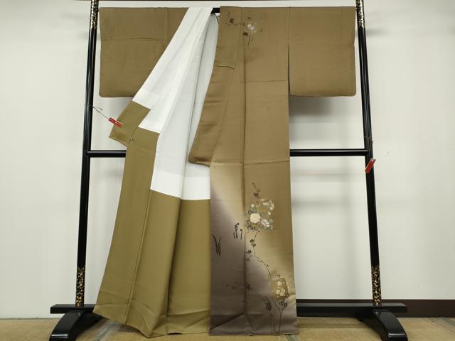 平和屋着物●訪問着　破れ色紙枝花文　暈し染め　金彩　さが美扱い　正絹　逸品　CABG5454ut