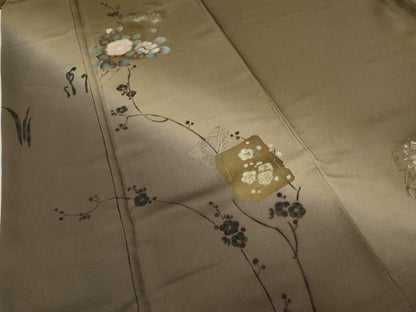 平和屋着物●訪問着　破れ色紙枝花文　暈し染め　金彩　さが美扱い　正絹　逸品　CABG5454ut