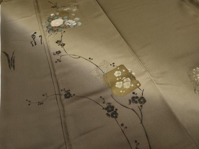平和屋着物●訪問着　破れ色紙枝花文　暈し染め　金彩　さが美扱い　正絹　逸品　CABG5454ut