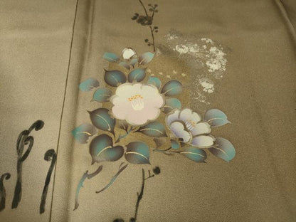平和屋着物●訪問着　破れ色紙枝花文　暈し染め　金彩　さが美扱い　正絹　逸品　CABG5454ut