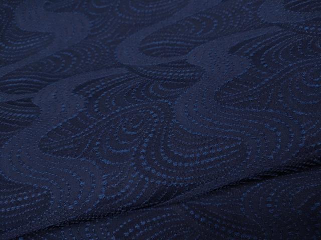 平和屋着物●上質な小紋　藍　流水文　正絹　逸品　CABG5456ut