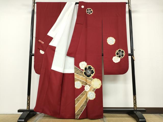 平和屋着物●豪華振袖　駒刺繍　舞花文　金彩　正絹　逸品　CABG5459ut