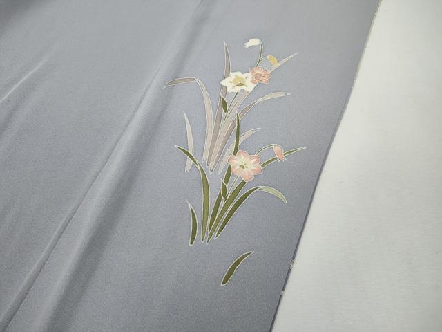 平和屋着物●京加賀友禅　百貫達雄　訪問着　鴛鴦草花文　暈し染め　正絹　逸品　CABG5460ut