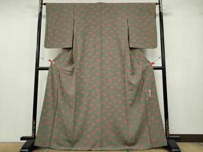 平和屋着物●世界的人形師　辻村寿三郎　ジュサブロー　小紋　舞蝶文　正絹　逸品　CABG5463ut