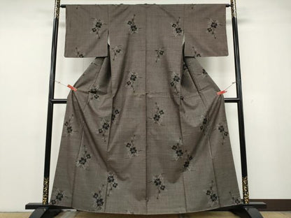 平和屋着物●本場大島紬　9マルキ　枝花文　正絹　逸品　未使用　CABG5464ut