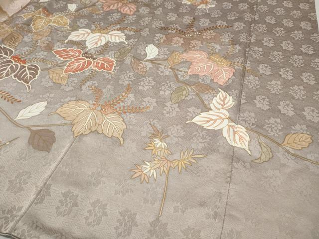 平和屋着物●訪問着　駒刺繍　草花文　金彩　正絹　逸品　CABG5465ut