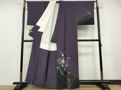 平和屋着物●染色作家　草野一騎　訪問着　手描き　草花文　暈し染め　正絹　逸品　未使用　CABG5466ut