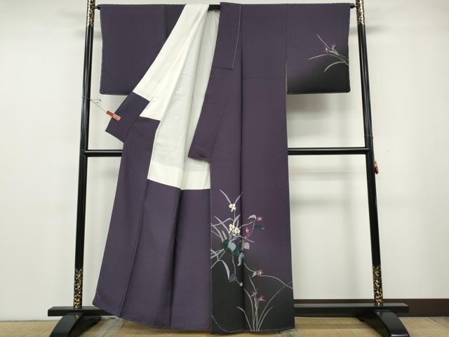 平和屋着物●染色作家　草野一騎　訪問着　手描き　草花文　暈し染め　正絹　逸品　未使用　CABG5466ut