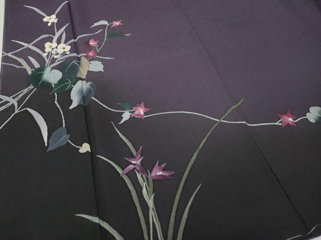 平和屋着物●染色作家　草野一騎　訪問着　手描き　草花文　暈し染め　正絹　逸品　未使用　CABG5466ut