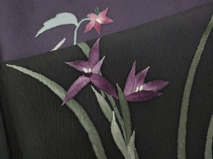平和屋着物●染色作家　草野一騎　訪問着　手描き　草花文　暈し染め　正絹　逸品　未使用　CABG5466ut