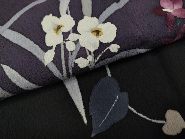 平和屋着物●染色作家　草野一騎　訪問着　手描き　草花文　暈し染め　正絹　逸品　未使用　CABG5466ut