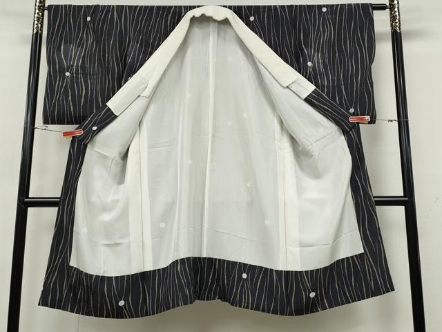 平和屋着物●長襦袢　袷　舞梅地紋　半衿刺繍　ビーズ　正絹　逸品　CABG5468ut