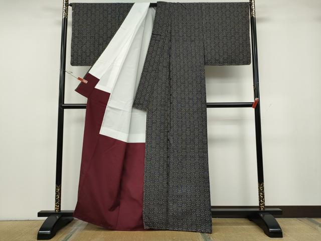 平和屋着物●本場大島紬　龍郷絣　秋名バラ　正絹　逸品　CABG5469ut