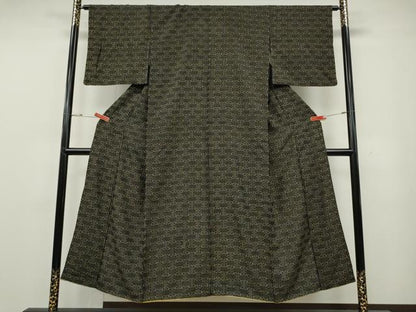 平和屋着物●本場大島紬　龍郷絣　秋名バラ　正絹　逸品　CABG5470ut