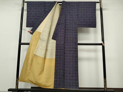 平和屋着物●本場大島紬　龍郷絣　秋名バラ　正絹　逸品　CABG5471ut