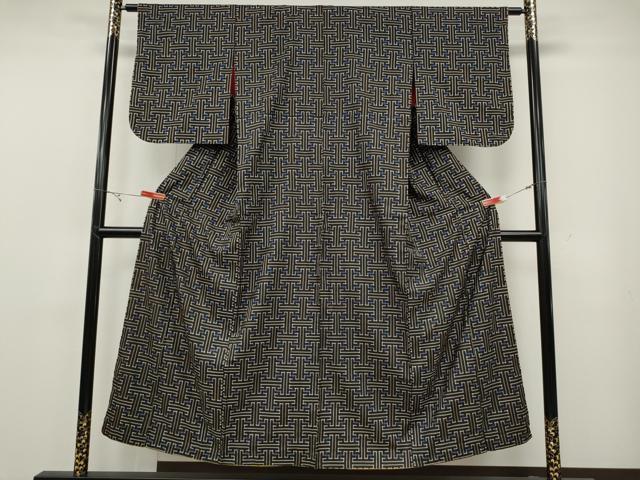 平和屋着物●本場大島紬　龍郷絣　秋名バラ　正絹　逸品　CABG5472ut