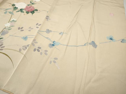 平和屋着物●訪問着　友禅　作家物　枝花文　暈し染め　正絹　逸品　CABG5479ut