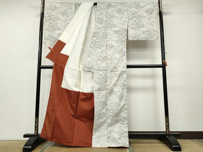 平和屋着物●上質な紬　風景草木文　正絹　逸品　CABG5490ut