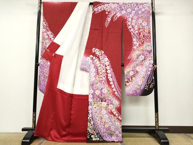 平和屋着物●豪華振袖　作家物　辻が花　絞り　暈し染め　金通し地　京都きもの友禅　正絹　逸品　CABG5495ut