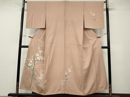 平和屋着物●本加賀友禅作家　南克治　訪問着　竹垣枝花文　正絹　逸品　CABG5496ut