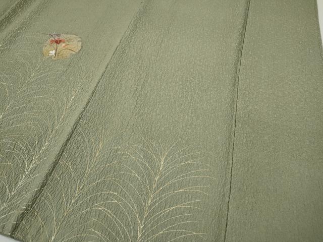 平和屋着物●訪問着　絞り　刺繍　雪輪草花文　金銀彩　正絹　逸品　CABG5498ut