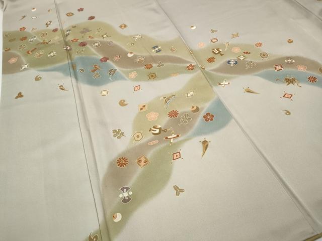 平和屋着物●訪問着　刺繍　道長宝尽くし文　金彩　正絹　逸品　CABG5501ut