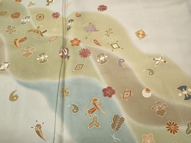 平和屋着物●訪問着　刺繍　道長宝尽くし文　金彩　正絹　逸品　CABG5501ut