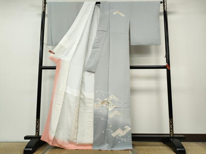 平和屋着物●訪問着　宝尽くし花文　暈し染め　金彩　鈴乃屋扱い　正絹　逸品　CABG5502ut