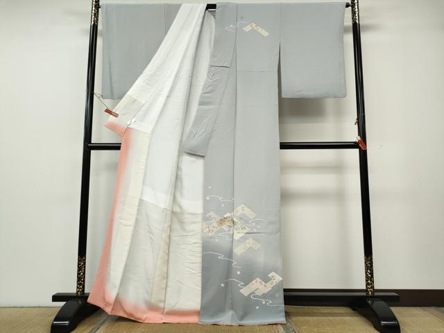 平和屋着物●訪問着　宝尽くし花文　暈し染め　金彩　鈴乃屋扱い　正絹　逸品　CABG5502ut