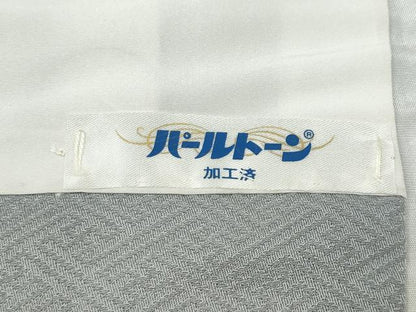 平和屋着物●上質な色無地　風景草花地紋　薄梅鼠色　正絹　逸品　CABG5505ut