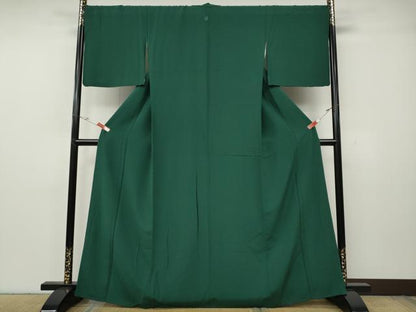 平和屋着物●上質な色無地　鉄色　正絹　逸品　CABG5506ut