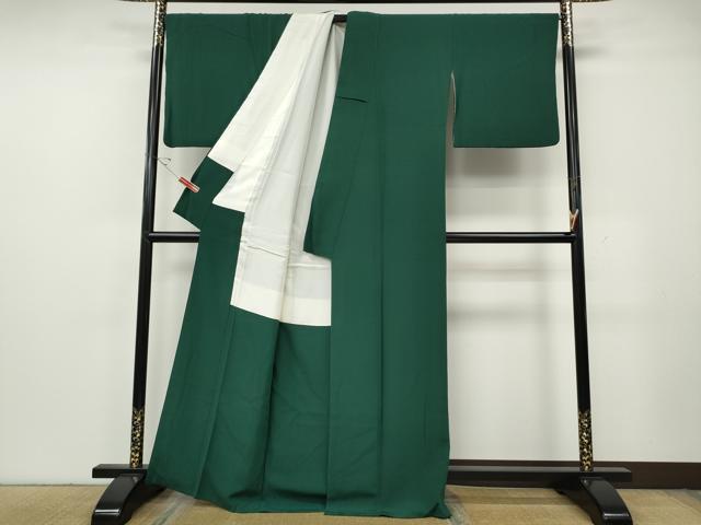 平和屋着物●上質な色無地　鉄色　正絹　逸品　CABG5506ut