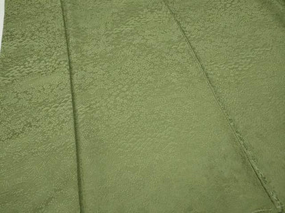 平和屋着物●上質な色無地　風景草花地紋　柳茶色　正絹　逸品　CABG5507ut