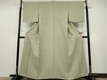 平和屋着物●上質な色無地　霞地紋　蒸栗色　正絹　逸品　CABG5508ut